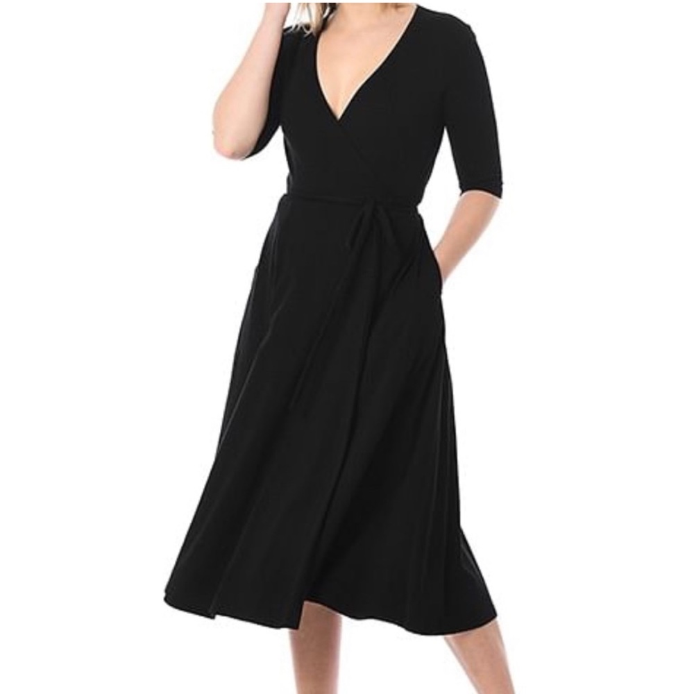 Black eShakti Wrap Dress